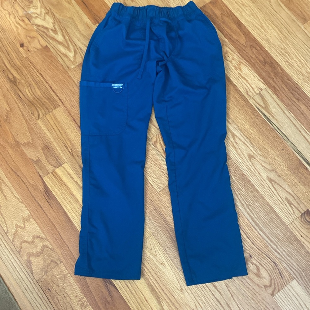 Cherokee Royal Blue Medical Scrub 5-pocket Pants Women's Size Petite X-Small